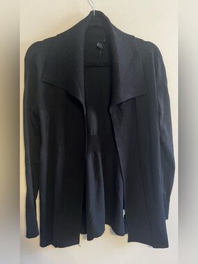 Cable & Gauge Black Open-Front Knit Cardigan Jacket Womens Small